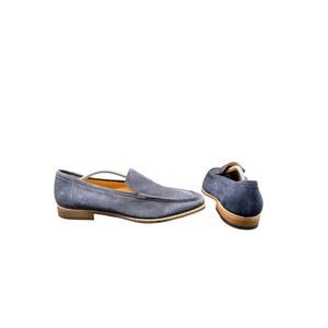 J.M. Weston Navy Suede Loafers EU 42 US 9 Made in Italy Vero Cuoio